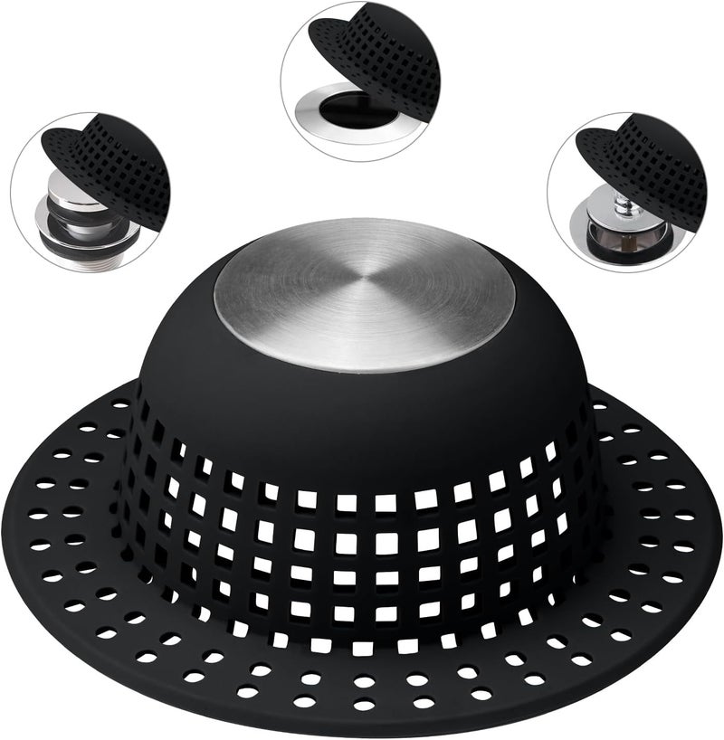 Aluvor Shower Drain Hair Catcher Bathtub Drain Cover Shower Protector for Pop-Up & Regular Drains - Image 1